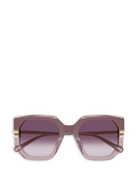 Chloé Eyewear geometric frame sunglasses - Purple - zdjęcie produktu nr 1