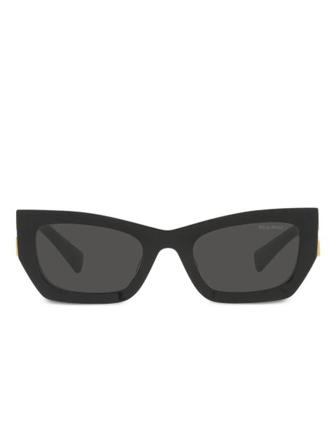 Miu Miu Eyewear logo-lettering sunglasses - Black - zdjęcie produktu nr 1