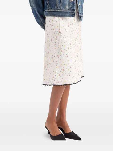 Prada floral-print skirt - White