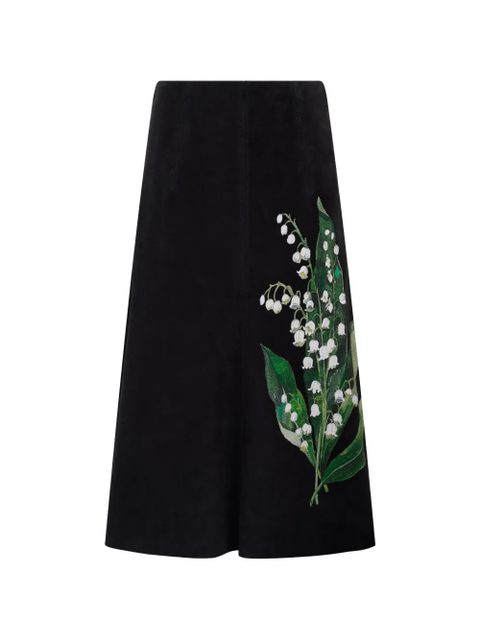 Valentino Garavani floral-print A-line skirt - Black - zdjęcie produktu nr 1