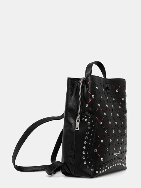 Desigual plecak YANKEE METAL PATCH S damski kolor czarny mały z aplikacją 25WAKP15 - zdjęcie produktu nr 2