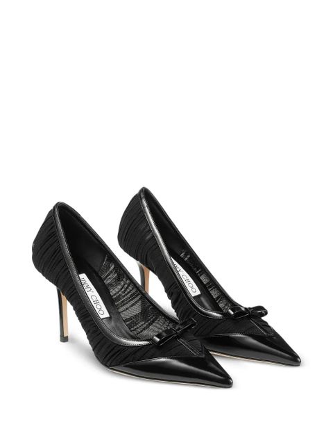 Jimmy Choo Love bow pointed leather pumps - Black - zdjęcie produktu nr 2