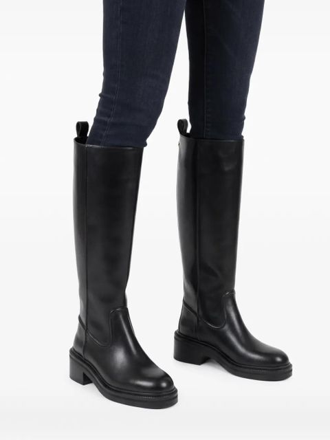 Maje leather knee-high boots - Black