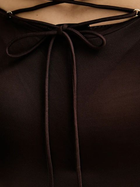 Elisabetta Franchi sukienka kolor brązowy maxi dopasowana ABR0652E2