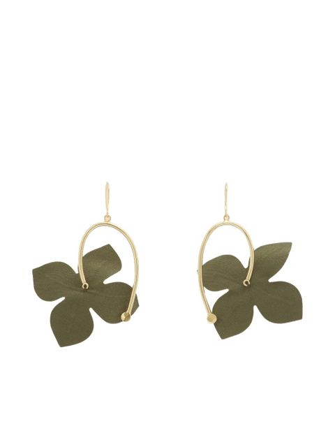 Marni rhinestone-flower pendant earrings - Gold
