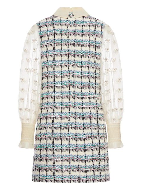 Valentino Garavani tweed dress with bow-embellished sleeves - Neutrals - zdjęcie produktu nr 2