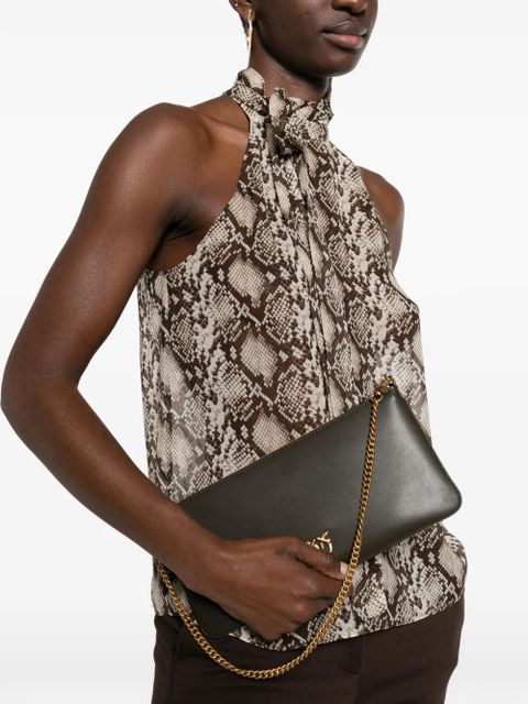 PINKO Horizontal Flat chain clutch bag - Green - zdjęcie produktu nr 2