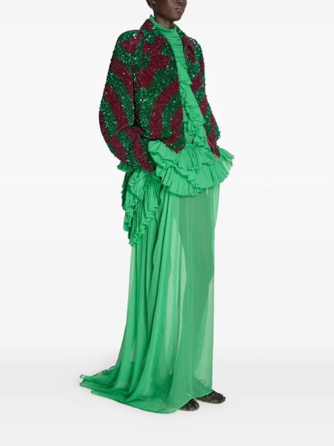 DRIES VAN NOTEN sequinned jacket - Red