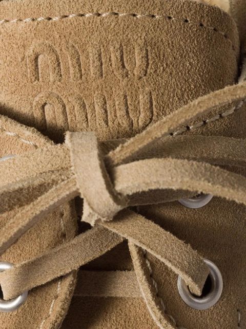 Miu Miu suede boat shoes - Neutrals
