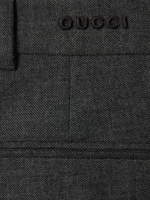 Gucci logo-detail wool trousers - Grey
