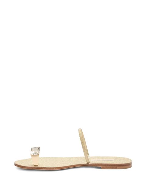 Casadei glitter-embellished flat sandals - Gold