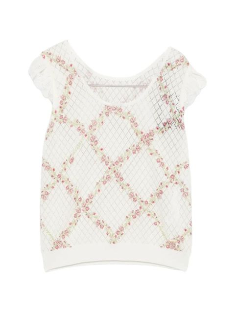 TWINSET floral-print short-sleeve sweater - White - zdjęcie produktu nr 1