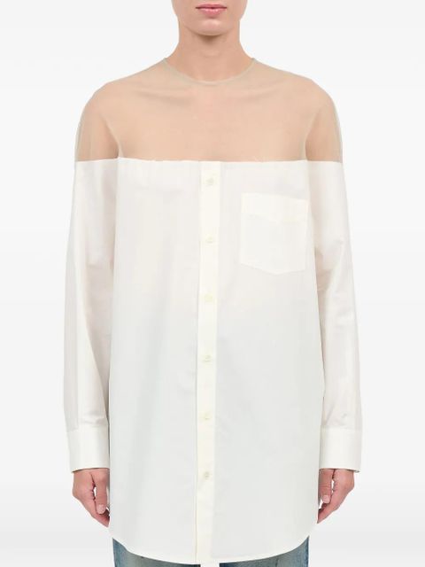 MM6 Maison Margiela high-cut cuffed cotton shirt - White - zdjęcie produktu nr 2