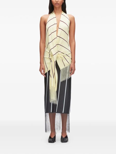 3.1 Phillip Lim striped fringed top - Neutrals