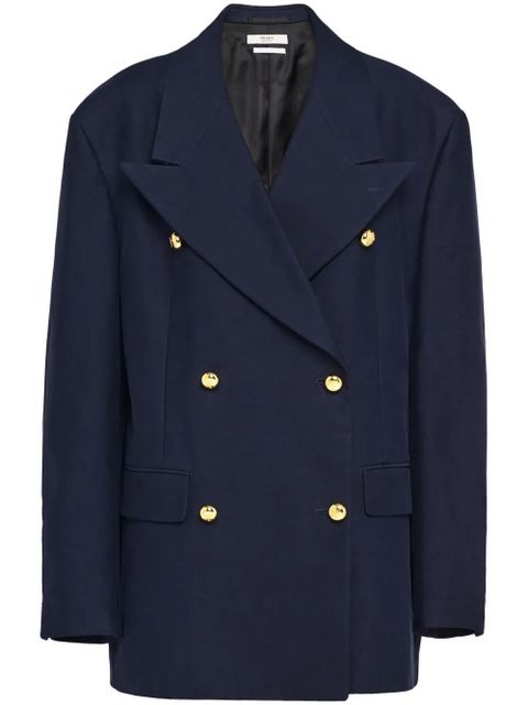 Prada double-breasted cotton blazer - Blue - zdjęcie produktu nr 1