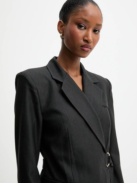 Answear.LAB marynarka kolor szary jednorzędowa gładka