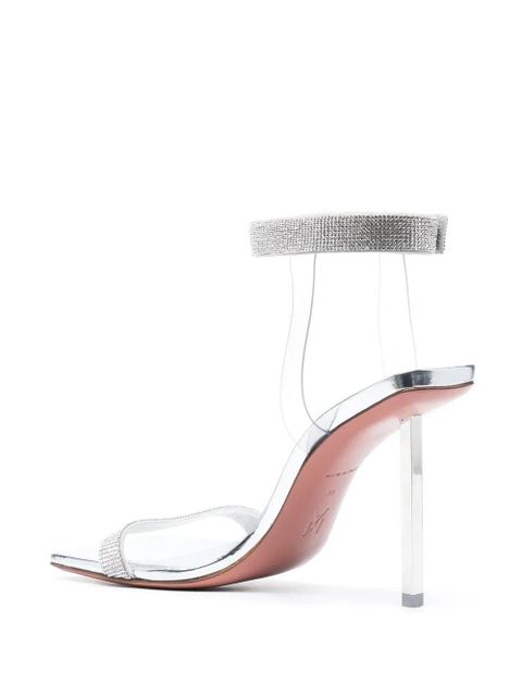 Amina Muaddi Rih 95mm crystal-embellished sandals - Silver