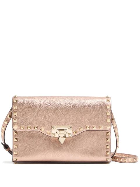 Valentino Garavani Rockstud leather shoulder bag - Pink - zdjęcie produktu nr 1