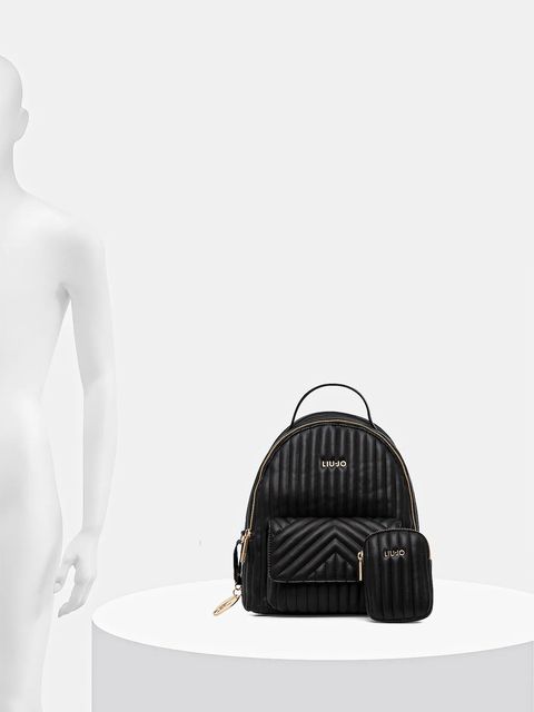Liu Jo plecak damski kolor czarny mały gładki AF5337.E0426