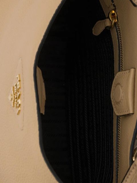 Prada logo-detail leather shoulder bag - Neutrals