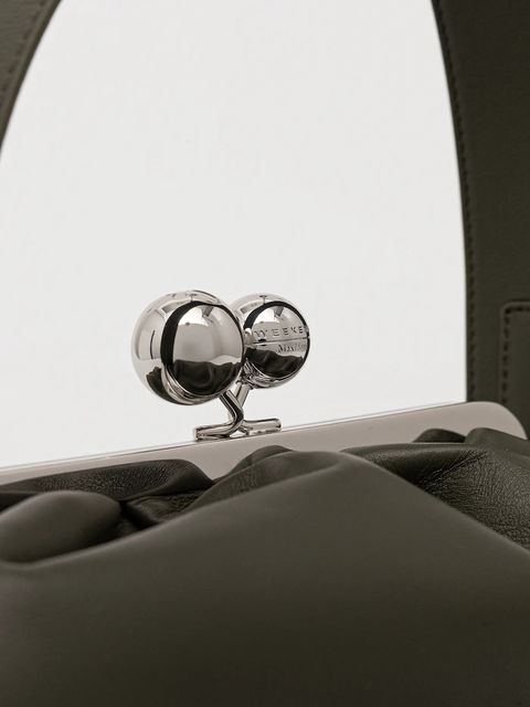 Weekend Max Mara torebka skórzana CUBICO kolor zielony 2615511174600 - zdjęcie produktu nr 2