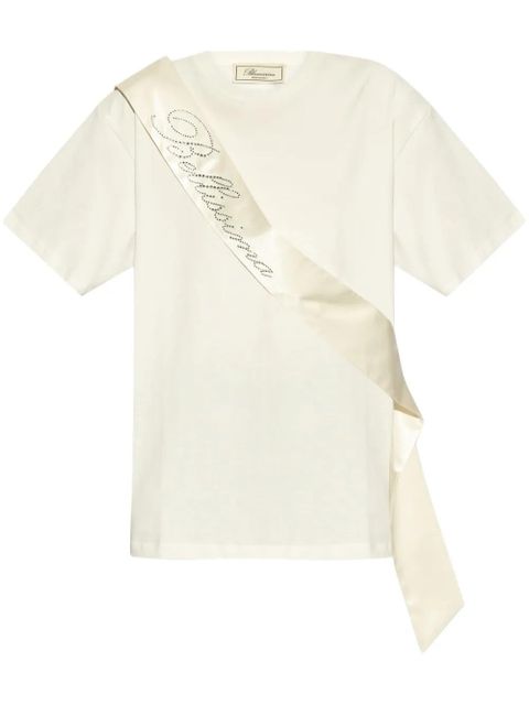 Blumarine logo-embellished T-shirt - Neutrals - zdjęcie produktu nr 1