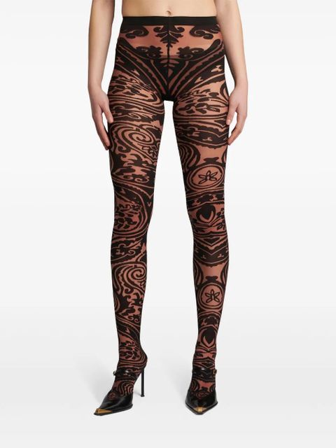 ETRO Paisley Tattoo tights - Black