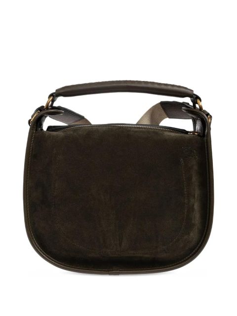 Burberry small B Clip check-strap leather tote bag - Green - zdjęcie produktu nr 2