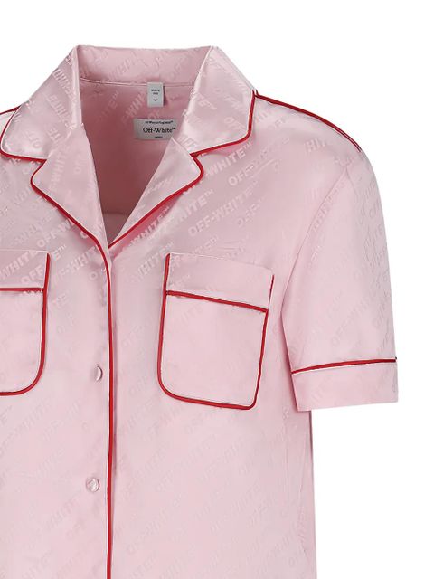 Off-White jacquard satin shirt - Pink
