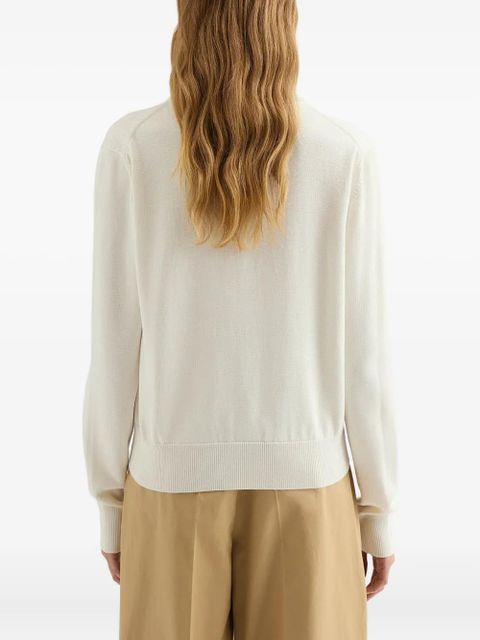 Jil Sander crochet-flowers cardigan - White