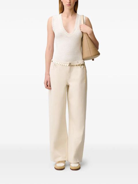 Claudie Pierlot ruffled V-neck top - Neutrals - zdjęcie produktu nr 2