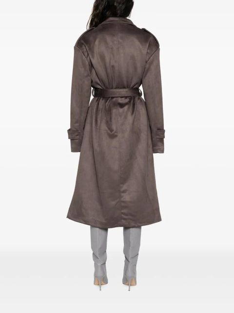 The Frankie Shop Pembroke belted double-breasted trench coat - Grey