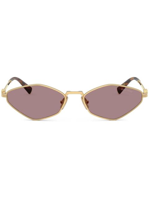 Miu Miu Eyewear geometric-frame sunglasses - Gold - zdjęcie produktu nr 1
