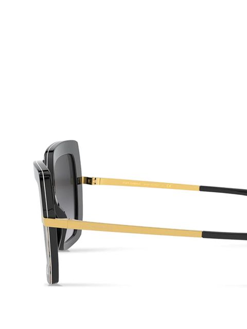 Dolce & Gabbana Eyewear Half Print square-frame sunglasses - Black