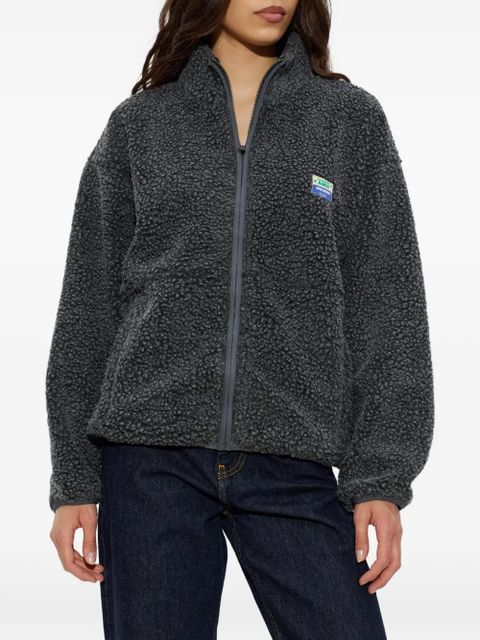 American Vintage Hoktown teddy-texture zip-up jacket - Grey