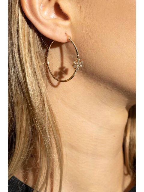 Tory Burch logo-plaque earrings - Gold - zdjęcie produktu nr 2