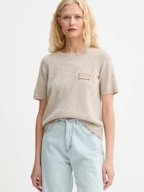 MUNTHE sweter wełniany PANTAS damski kolor beżowy 252160425270 - zdjęcie produktu nr 1