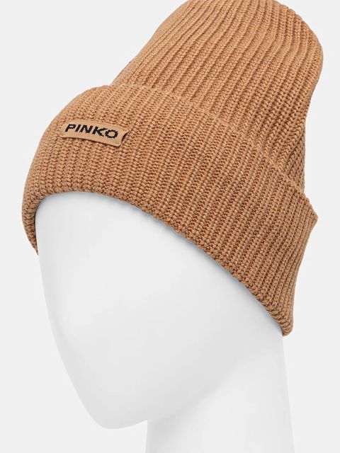 Pinko czapka z dodatkiem wełny kolor brązowy 105993 A2Z4 - zdjęcie produktu nr 2
