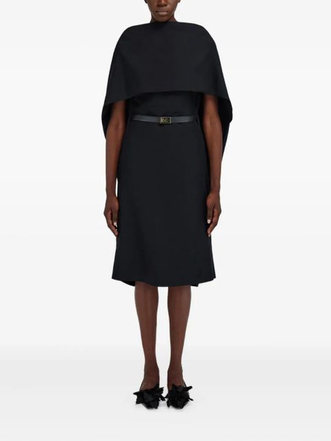 Ferragamo shawl-collar belted midi dress - Black - zdjęcie produktu nr 2