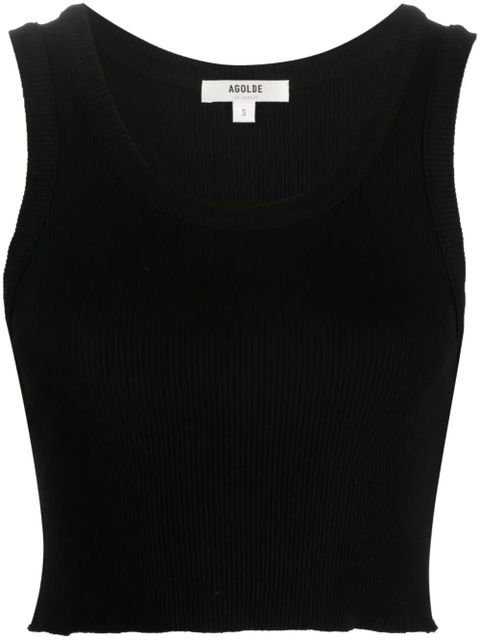 AGOLDE ribbed-knit sleeveless top - Black - zdjęcie produktu nr 1