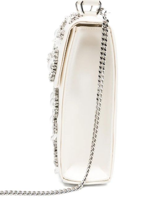 Self-Portrait bow-embellished tote bag - Neutrals