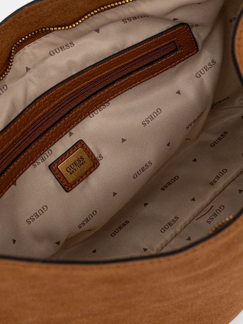 Guess torebka skórzana CAMDEN kolor brązowy HWSB93 08180