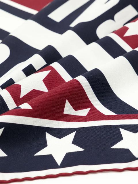 Dolce & Gabbana printed DG logo scarf - Blue