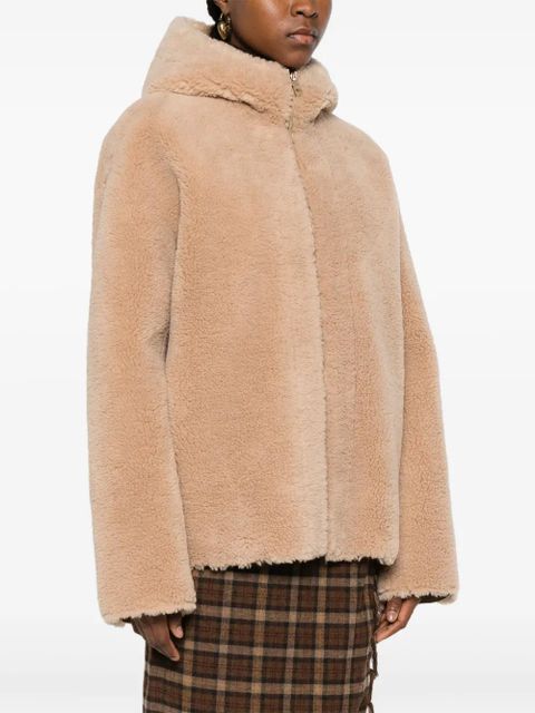 Maje hooded zip-up jacket - Brown