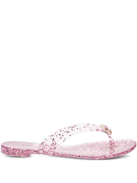 Casadei glitter-embellished flat sandals - Pink - zdjęcie produktu nr 1