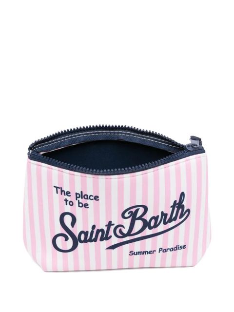 MC2 Saint Barth Aline striped logo-print clutch bag - Pink