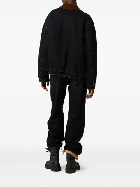 Miu Miu washed wtitching jeans - Black