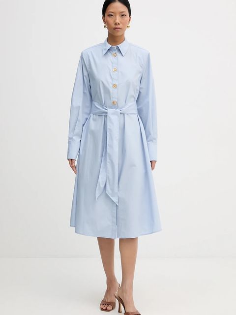 Karl Lagerfeld sukienka bawełniana kolor niebieski midi oversize B1W13026 - zdjęcie produktu nr 2