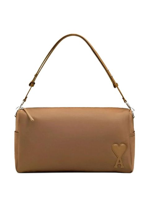 AMI Paris heart-patch shoulder bag - Brown - zdjęcie produktu nr 1
