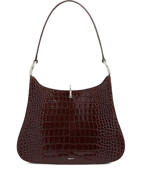 Rabanne Ring Embossed Leather Shoulder Bag - Brown - zdjęcie produktu nr 1
